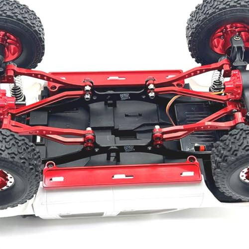 CXDOUDSW 1/16 RC-Auto-Upgrade-Teile C64 C64-1 Metallachse-Chassis-Linkstange Pull-Stange-Montag-Pedal-Reifen-Reifen-Set kompatibel mit 1/16 RC-Modellen Skala-Skala(Red) von CXDOUDSW