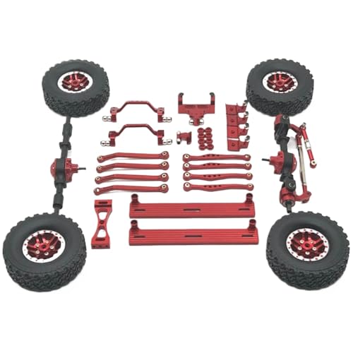 CXDOUDSW 1/16 RC-Auto-Upgrade-Teile C64 C64-1 Metallachse-Chassis-Linkstange Pull-Stange-Montag-Pedal-Reifen-Reifen-Set kompatibel mit 1/16 RC-Modellen Skala-Skala(Silver) von CXDOUDSW