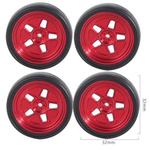 CXDOUDSW 1 18 Skala 32 mm Metall RC -Drift -Reifenrad -Hardreifen für 1 18 RC -Auto -Upgrade -Teile, die mit AE86 A86 LD1801 LD1802 LD1803 LD1804 A01 A02 Modelle kompatibel sind(JSLG-RB) von CXDOUDSW