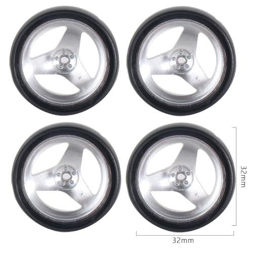 CXDOUDSW 1 18 Skala 32 mm Metall RC -Drift -Reifenrad -Hardreifen für 1 18 RC -Auto -Upgrade -Teile, die mit AE86 A86 LD1801 LD1802 LD1803 LD1804 A01 A02 Modelle kompatibel sind(JSLG-SA) von CXDOUDSW