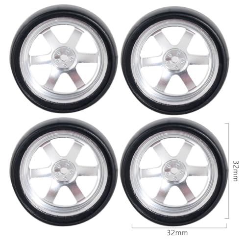 CXDOUDSW 1 18 Skala 32 mm Metall RC -Drift -Reifenrad -Hardreifen für 1 18 RC -Auto -Upgrade -Teile, die mit AE86 A86 LD1801 LD1802 LD1803 LD1804 A01 A02 Modelle kompatibel sind(JSLG-SC) von CXDOUDSW