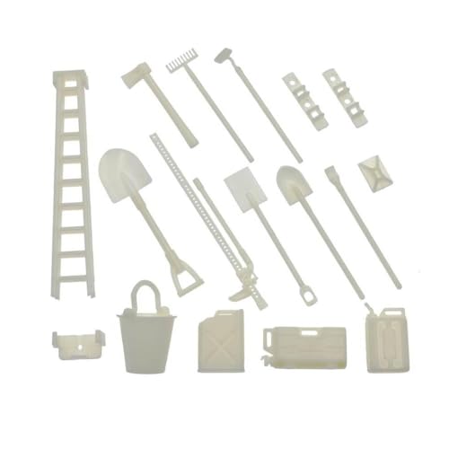 CXDOUDSW 13pcs RC -Autozubehör Simulationslöscher Schaufel Kraftstofftank Sandleiter Hammer Dekoration kompatibel mit 1 12 1 16 Skalierungsmodelle C14 C24 mn99s FY003(White) von CXDOUDSW