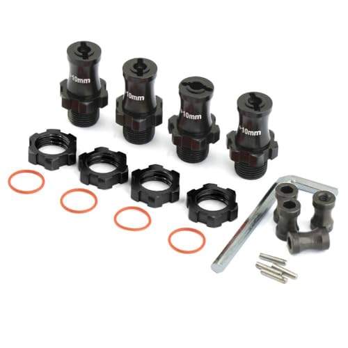 CXDOUDSW 17 mm Metall verlängertes Rad Hub -Hub -Adapter -Adapter kompatibel mit 1/10 2WD 4x4 RC Cars FITS 2WD 4x4 Modelle Upgrade Ersatzteil(Black) von CXDOUDSW