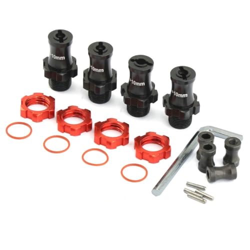 CXDOUDSW 17 mm Metall verlängertes Rad Hub -Hub -Adapter -Adapter kompatibel mit 1/10 2WD 4x4 RC Cars FITS 2WD 4x4 Modelle Upgrade Ersatzteil(Red) von CXDOUDSW