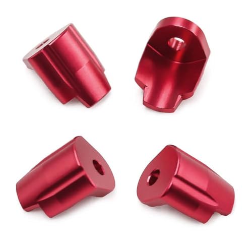 CXDOUDSW 4 Stücke Metallschockkappe Protektor Staubbedeckung kompatibel mit Modellen von 1 14 und 1 18 Skala, einschließlich Mojave Grom Granit Grom -Stoßdämpferschutzkappen(Red) von CXDOUDSW