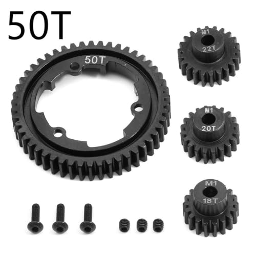 CXDOUDSW 46T 50T 52T 54T Stahlsporngetriebe mit M1 18 20 22T -Ritzelgetragen 6447 6449 kompatibel mit 1/5 1/10 2.0 RC -Cars und VXL MAXX -Modellen(50T) von CXDOUDSW