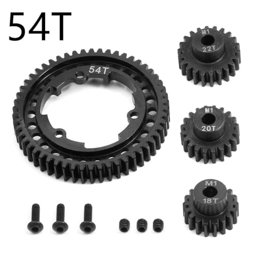 CXDOUDSW 46T 50T 52T 54T Stahlsporngetriebe mit M1 18 20 22T -Ritzelgetragen 6447 6449 kompatibel mit 1/5 1/10 2.0 RC -Cars und VXL MAXX -Modellen(54T) von CXDOUDSW