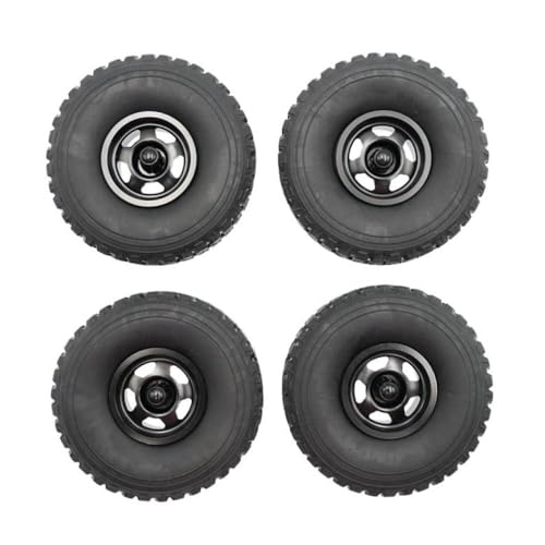CXDOUDSW 4PCS 67 mm Weiche Reifen Metallrad Rim RC-Auto-Upgrade-Teile Zubehör kompatibel mit C14 C24 C54 C64-1 B14 B24 Mn98 Mn99s Modelle(1 Set Black) von CXDOUDSW