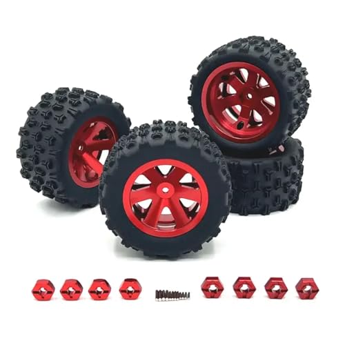 CXDOUDSW 4PCS 84 mm Metallradkompatibel mit RC -Automodellen 144001 124019 A959 16101 14209 16207 Q130A Upgrade -Teile(Red) von CXDOUDSW