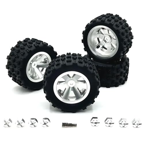 CXDOUDSW 4PCS 84 mm Metallradkompatibel mit RC -Automodellen 144001 124019 A959 16101 14209 16207 Q130A Upgrade -Teile(Silver) von CXDOUDSW
