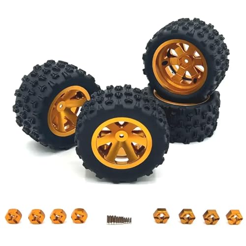 CXDOUDSW 4PCS 84 mm Metallradkompatibel mit RC -Automodellen 144001 124019 A959 16101 14209 16207 Q130A Upgrade -Teile(Yellow) von CXDOUDSW