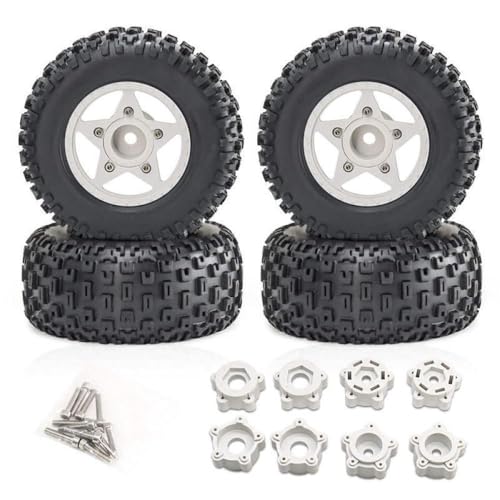 CXDOUDSW 4pcs 109 mm 1/8 1/10 Kurzerlaufreifen mit 12 mm 14 mm 17 mm Rad mit RC -Kurzstrecken -LKWs wie SCTX10 I und ähnlichen Modellen kompatibel(White) von CXDOUDSW