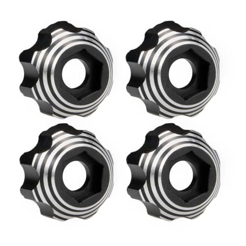 CXDOUDSW 4pcs 3,8 -Zoll -Reifen Metallrad -Hex -Adapter 8x32 bis 17 mm Pro635300 kompatibel mit 1 8 Skala 3,8 -Zoll(Black A) von CXDOUDSW