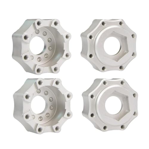 CXDOUDSW 4pcs 3,8 -Zoll -Reifen Metallrad -Hex -Adapter 8x32 bis 17 mm Pro635300 kompatibel mit 1 8 Skala 3,8 -Zoll(Silver B) von CXDOUDSW