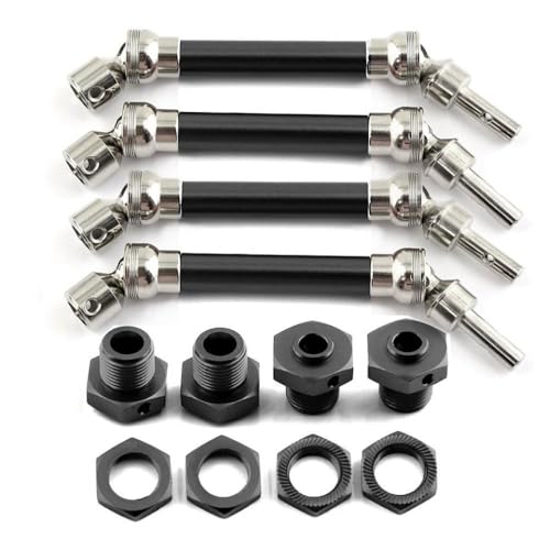 CXDOUDSW 4pcs Metallantriebswelle vorne und hinten mit Rad Sechskant für 1 8 Skala 4x4 RC -Autos 3S 1 8 550 Mega 4x4 Upgrade -Teile kompatibel(Black) von CXDOUDSW