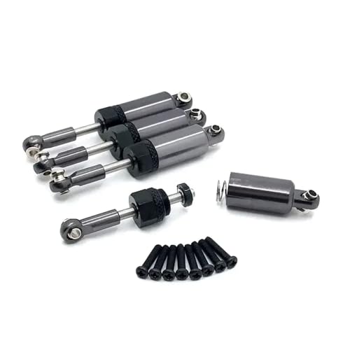 CXDOUDSW 4pcs Metallöl -Stoßdämpfer 18301 RC -Upgrade -Teile Autozubehör kompatibel mit HS 18302 18311 18312 18321 18322 1 18 Skalierungsmodelle(Grey) von CXDOUDSW