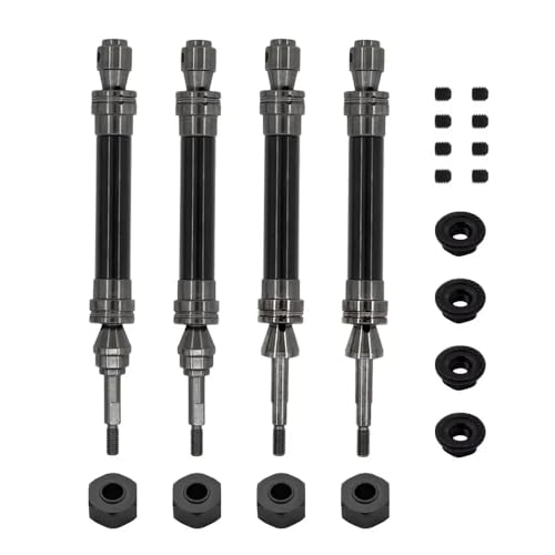 CXDOUDSW 4pcs Stahlantriebswelle vorne und hinterher kompatibel mit 1 10 -Skala 4x4 RC -Autos wie Hoss VXL Upgrade Ersatzteile(Black) von CXDOUDSW