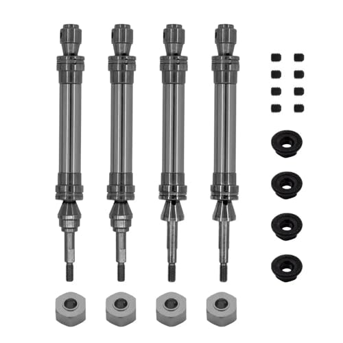 CXDOUDSW 4pcs Stahlantriebswelle vorne und hinterher kompatibel mit 1 10 -Skala 4x4 RC -Autos wie Hoss VXL Upgrade Ersatzteile(Grey) von CXDOUDSW
