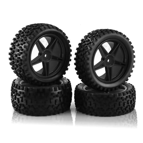 CXDOUDSW 87 mm Rad Set kompatibel mit 144001 144010 124007 124017 124019 TT02B 1/10 1/12 1/14 RC-Autos Off-Road-Fahrzeuge Bumosquito 4 Teile(Black) von CXDOUDSW