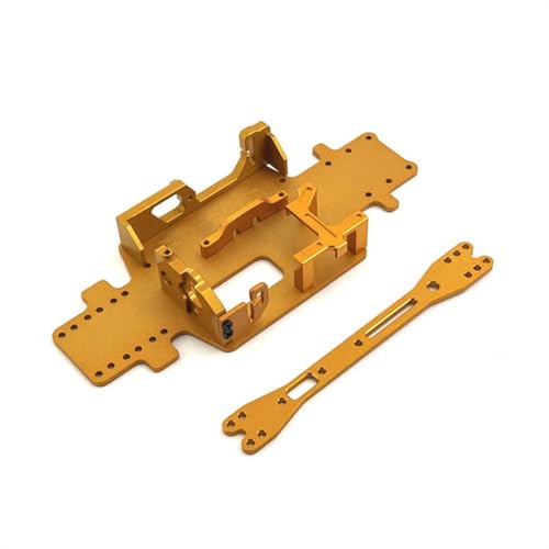 CXDOUDSW Metall -Chassis -Servo -Festmotor -Upgrade Teil 1/28 RC -Autos kompatibel mit den Modellen 284161 284010 284131 K989 K979 K969 P929 P939(Yellow) von CXDOUDSW
