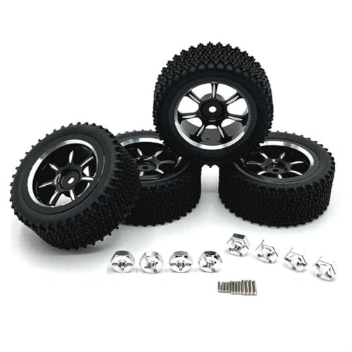 CXDOUDSW Metall -RC -Autorad -Aufbauteile 70 mm 4 Stück kompatibel mit 144001 144010 144016 144018 124008 124019 14301 14302 Modelle(Black) von CXDOUDSW