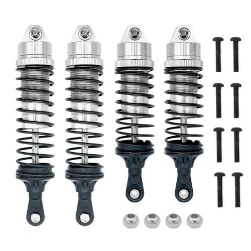 CXDOUDSW Metall vorne und hinteren Stoßdämpfer -Upgrade -Teilen, die mit 1/10 Skala RC -Auto 4 -Stage VXL 2WD -Modellen wie Hoss 4 Stücke kompatibel sind(Silver) von CXDOUDSW