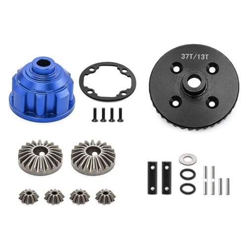 CXDOUDSW Metalldifferentialgetriebe 37T 13T Complete Set kompatibel mit 1 8 Skala und 1 10 Skala RC Trucks Auto -Upgrade -Teile und Zubehör(Blue) von CXDOUDSW