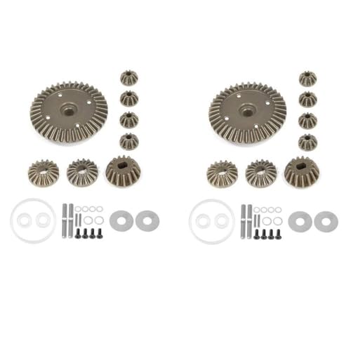 CXDOUDSW Metalldifferentialkoffer und Zahnradsatz 22049 39T kompatibel mit TT02 TT02B XV02 TT-02 Typ-S 1 10 Skala RC-Auto-Upgrade und Zubehör(Only 2 Set Gear) von CXDOUDSW