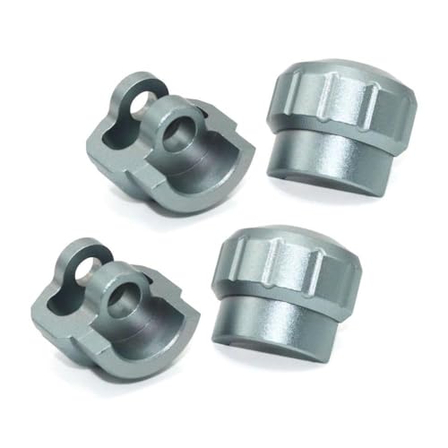 CXDOUDSW Metallschockdämpferschutzkappe Abdeckung kompatibel mit 1/7 1/8 RC Cars 4PCS Upgrade Teile Zubehör AR330492(Grey) von CXDOUDSW