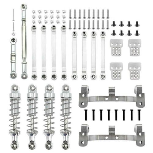 CXDOUDSW Mn MN98 MN99S Metall -Metall -Rinde -Stange -Zugstab -Suspensionshalterung für 1 12 -Skala -RC -Auto -Stoßdämpfer -Upgrade -Teile, die mit verschiedenen RC -Modellen kompatibel sind(Silver) von CXDOUDSW