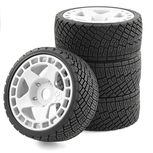 CXDOUDSW RC Off Road Buggy Reifen 100mm 1/7 1/8 Skala 17mm Sechskantrad 4 Teile, die mit RC -Autos kompatibel sind(White) von CXDOUDSW