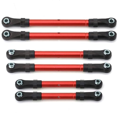 CXDOUDSW Turnbuckle Set für 1 10 -Skala -RC -Autos, kompatibel mit 4x4 -Models Link -Stange und Lenkstab -Upgrade -Teile für Hoss Ersatz(Red) von CXDOUDSW