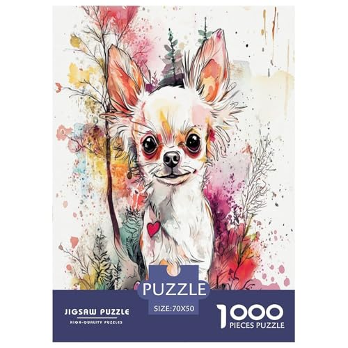 Chihuahua Puzzle 1000 Teile Schwer Puzzle Spielzeug Lernspiel Impossible Herausforderungsspielzeug Für Erwachsene Und Kinder in Bewährter 70x50cm/1000pcs von CXKSOEACN