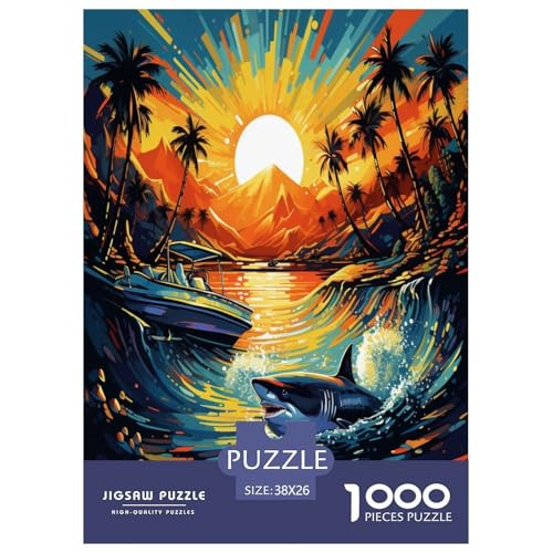 Hai Puzzles 1000 Teile Schwer Puzzle Spielzeug Lernspiel Impossible Herausforderungsspielzeug Für Erwachsene Und Kinder in Bewährter 38x26cm/1000pcs von CXKSOEACN