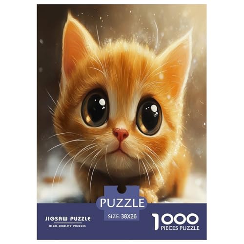 Niedliche Katze Puzzles 1000 Teile Schwer Puzzle Spielzeug Lernspiel Impossible Herausforderungsspielzeug Für Erwachsene Kinder 38x26cm/1000pcs von CXKSOEACN