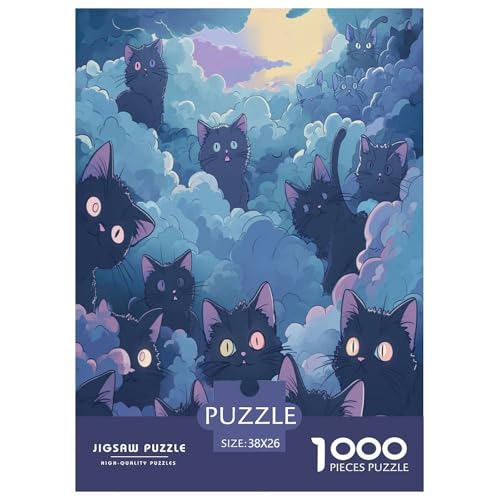 Niedliche Katze Puzzles 1000 Teile Schwer Puzzle Spielzeug Pädagogisches Spiel Impossible Herausforderungsspielzeug Für Erwachsene Kinder 38x26cm/1000pcs von CXKSOEACN