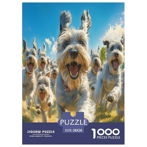 Schnauzer Puzzle 1000 Teile Schwer Puzzle Spielzeug Lernspiel Impossible Herausforderungsspielzeug Für Erwachsene Und Kinder in Bewährter 38x26cm/1000pcs von CXKSOEACN