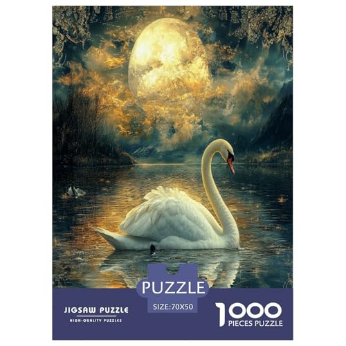 Schwan Puzzle 1000 Teile Schwer Puzzle Spielzeug Lernspiel Impossible Herausforderungsspielzeug Für Erwachsene Kinder 70x50cm/1000pcs von CXKSOEACN