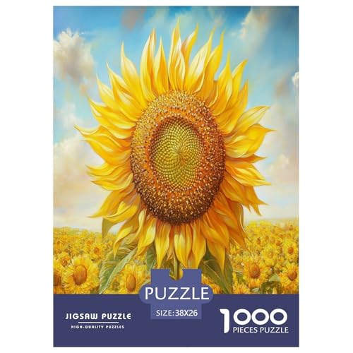 Sonnenblumen Puzzles 1000 Teile Schwer Puzzle Spielzeug Lernspiel Impossible Herausforderungsspielzeug Für Erwachsene Und Kinder in Bewährter 38x26cm/1000pcs von CXKSOEACN