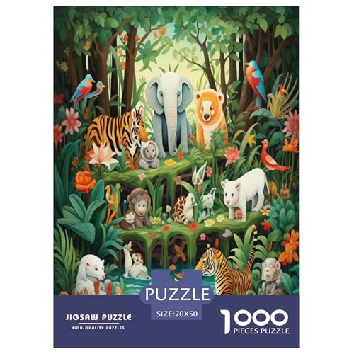 Waldtiere Puzzle 1000-teilige Schwer Puzzle Spielzeug Lernspiel Impossible Herausforderungsspielzeug Für Erwachsene Und Kinder Ab 12 Jahren 70x50cm/1000pcs von CXKSOEACN