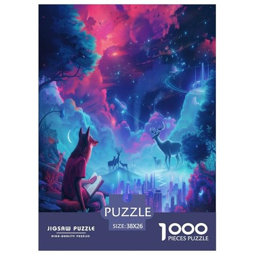 Wolf Puzzle 1000-teilige Schwer Puzzle Spielzeug Lernspiel Impossible Herausforderungsspielzeug Für Erwachsene Und Kinder Ab 12 Jahren 38x26cm/1000pcs von CXKSOEACN
