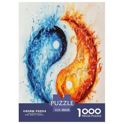 Yin-Yang Puzzle 1000 Teile Schwer Puzzle Spielzeug Lernspiel Impossible Herausforderungsspielzeug Für Erwachsene Kinder 38x26cm/1000pcs von CXKSOEACN