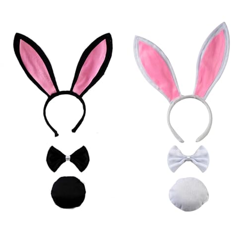 CXNXFD 2 Stück Hasenohren-Stirnbänder, Osterhasen-Kostüm, Osterhasen-Kostüm,Bunny Ohren Haarreif Kostüm Zubehör für Erwachsene, Kinder, Erwachsene, Karneval, Cosplay, Kostümparty von CXNXFD