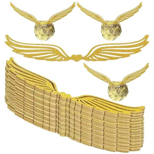 CXNXFD 50 Stück Gold Glitter Flügel Kuchen-Deko,Wiederverwendbare Cake Topper,Schokolade Flügel für Geburtstag, Mottoparty, Cupcakes Bonbons Glitzernde Flügel-Dekoration für Torten, DIY & Feiern CXNXFD 50 Stück Gold Glitter Flügel Kuchen-Deko,Wiederverwendbare Cake Topper,Schokolade Flügel für Geburtstag, Mottoparty, Cupcakes Bonbons Glitzernde Flügel-Dekoration für Torten, DIY & Feiern von CXNXFD