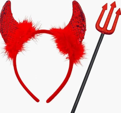 CXNXFD Teufel Hörner Haarschmuck Haarreifen Männer Damen Kinder,Devil Horn Stirnband Devil Fork für Halloween Kostüm,Karneval Cosplay Party Rot CXNXFD Teufel Hörner Haarschmuck Haarreifen Männer Damen Kinder,Devil Horn Stirnband Devil Fork für Halloween Kostüm,Karneval Cosplay Party Rot von CXNXFD