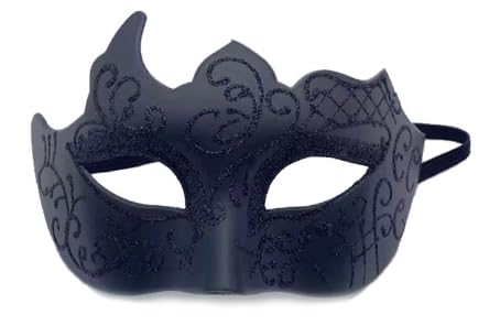 CXNXFD Venezianische Maskerade Maske, Schwarz mit Ornament-Design, für Karneval, Halloween und Kostümfeste von CXNXFD