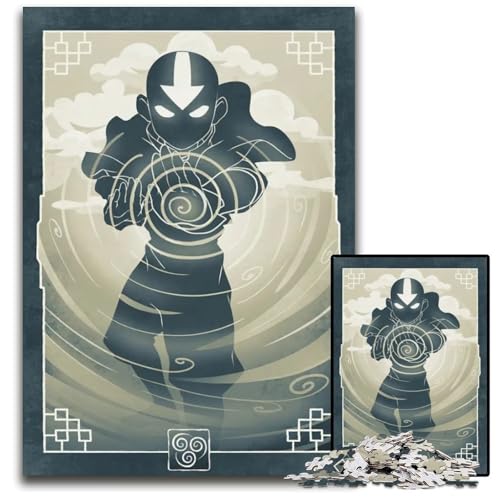 1000teiliges Puzzle Aang Air Holzpuzzle perfekt für Teenager und Sammler ideale Heimdekoration und Reisegeschenk 1000 Teile (38 x 26 cm) von CXUOSADIP