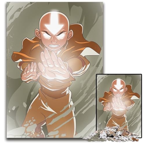 1000teiliges Puzzle Aang – Der Airbender Holzpuzzle perfekt für Teenager und Sammler ideale Heimdekoration und Reisegeschenk 1000 Teile (75 x 50 cm) von CXUOSADIP