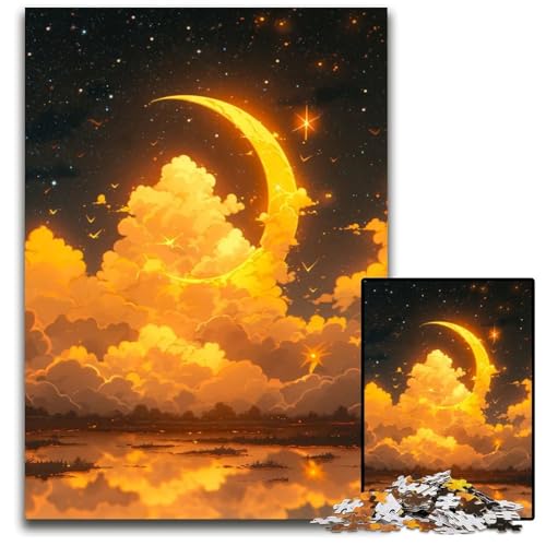 1000teiliges Puzzle Anime Goldwolken unmögliche Puzzles für Erwachsene Denksportspiel interaktives Familienspiel geeignet für Kinder ab 14 Jahren 1000 Teile (38 x 26 cm) von CXUOSADIP