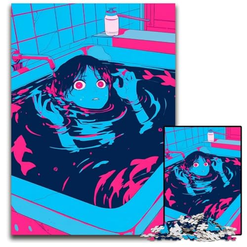 1000teiliges Puzzle AnimeMädchen in der Badewanne Puzzle für Erwachsene für Teenager Familienspaß DIYDenkspiel Geschenk 1000 Teile (75 x 50 cm) von CXUOSADIP